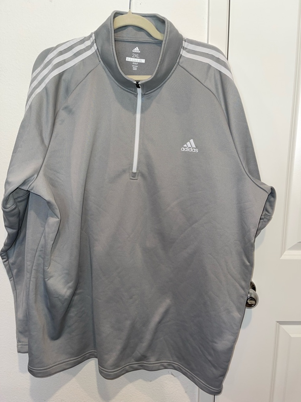 adidas Gray Quarter-Zip Performance Pullover Jacket